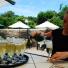 Ashley Pouring Prosecco In The Garden, The Georgian in Alderney